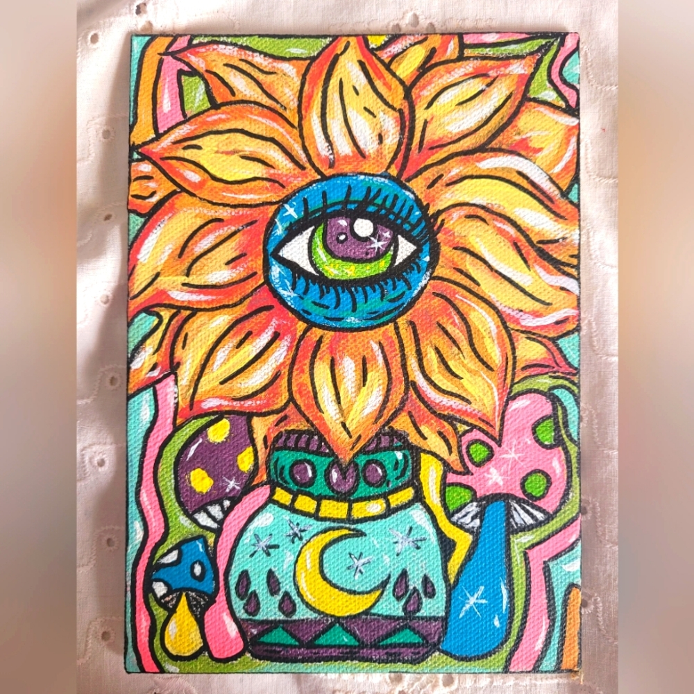 Acrylic psychedelic painting